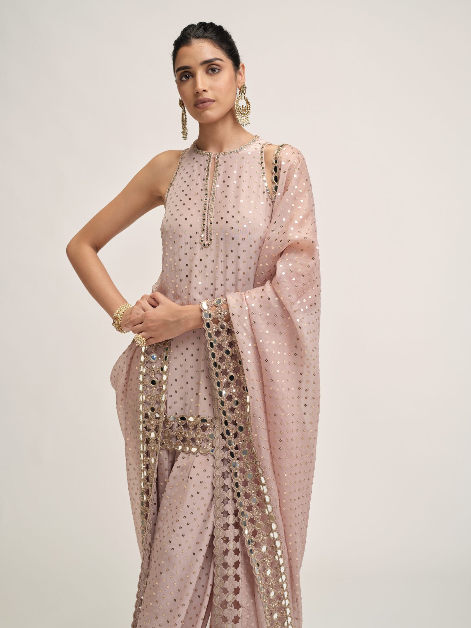 ASH PINK KURTA SALWAR SET - Image 2