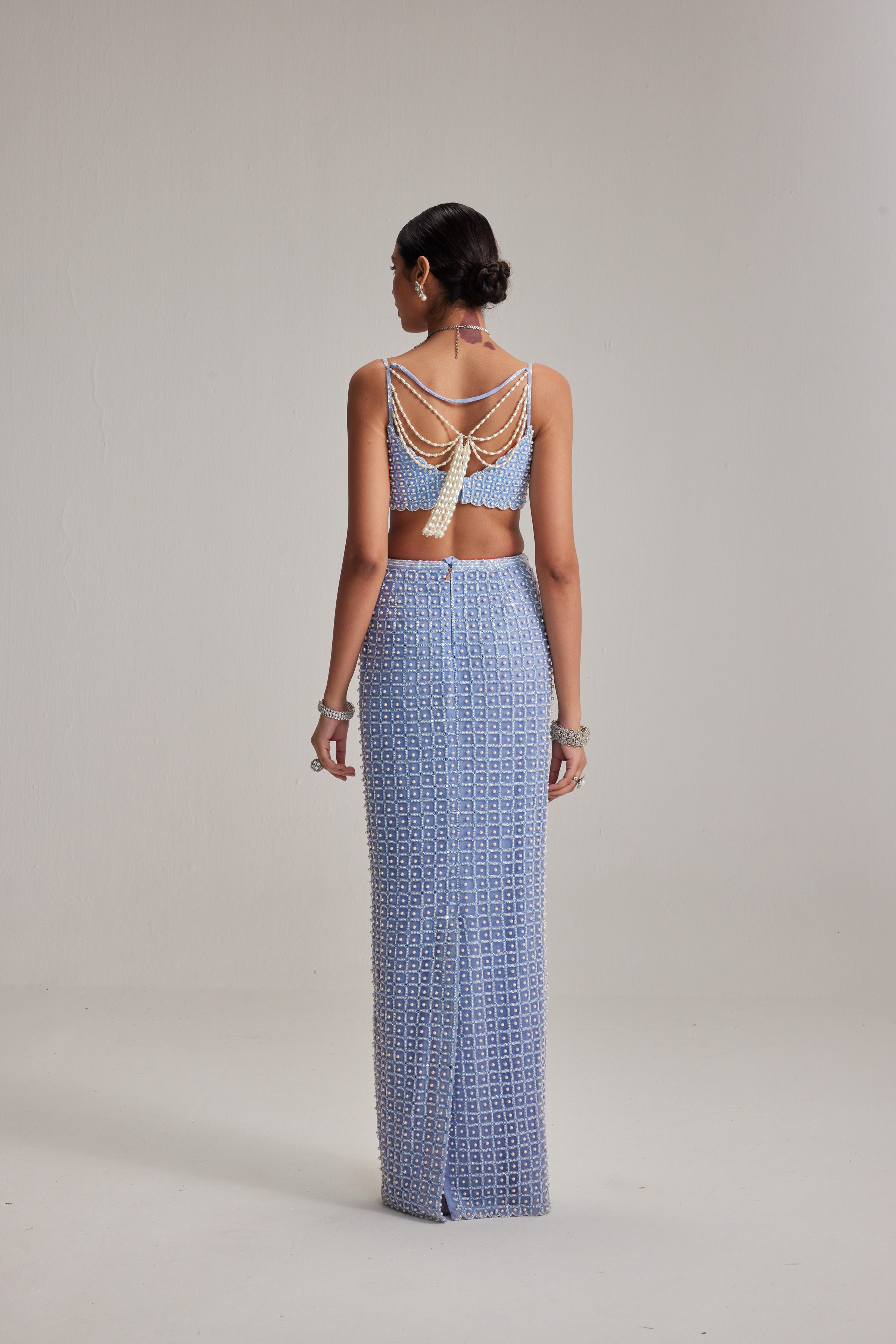 Dew Blue Pencil Skirt Set - Image 5